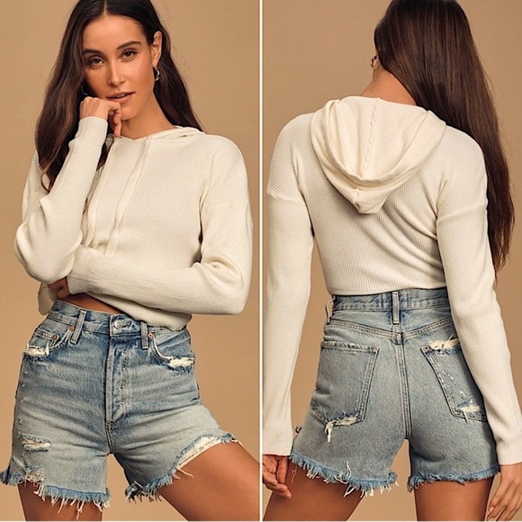 Agolde Dee Ultra High Rise Denim Distressed Blue Jean Shorts size 23 - Picture 4 of 16